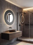 SAPHO - LUMIRO STRIP guľaté zrkadlo s LED osvetlením v ráme, priemer 90cm, carina LR950-4141S