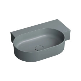 OMNIRES - OVO M+ umývadlo na dosku/závesné - pravé, 64 x 44 cm, ash grey mat; OVO645UWPAG