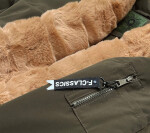 Dámska zimná bunda parka v khaki farbe (CAN-588) odstíny zelené M (38)