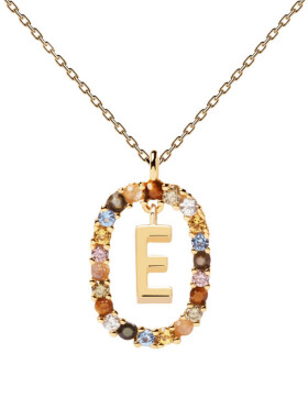 PDPAOLA Krásny pozlátený náhrdelník písmeno "E" LETTERS CO01-264-U (retiazka, prívesok)