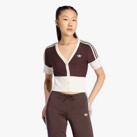 Tričko adidas V-Neck Shirt With Buttons Aurora Coffee S