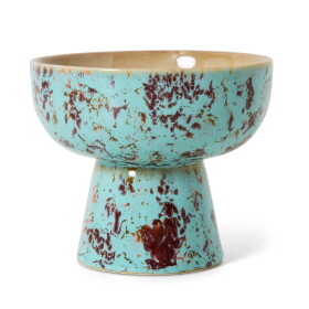 HK living Kameninová miska na podstavci 70's Patina