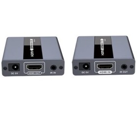 PremiumCord HDMI extender sivá / na 120m / cez jeden kábel Cat5, Cat6 / FHD 1080p (khext120-4)