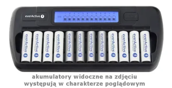 EverActive NC-1200 / Nabíjačka batérií / až 12 batérií AAA alebo AA / LCD (NC-1200)