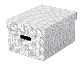 Esselte Home M biela / Úložný box / súprava 3 ks / lepenka / 265 × 205 × 365 mm (628282)