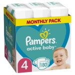 Pampers Active Baby Monthly Pack (180 ks) / Plienky / Veľkosť 4 (9-14 kg) (DIOPMPPIE0148)