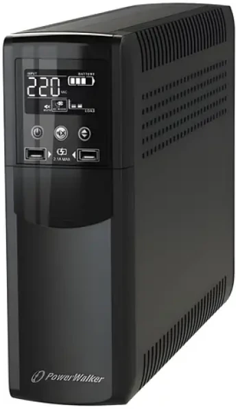 PowerWalker VI 1200 CSW FR / Záložný zdroj UPS / 1200 VA / čistá sínusová vlna / LCD displej (VI 1200 CSW FR)