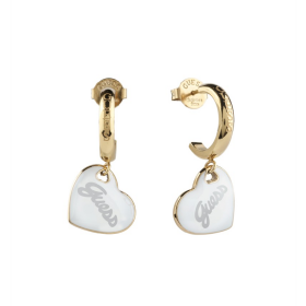 Guess Pozlátené náušnice s príveskami srdca Vintage Guess JUBE05151JWYGWHT/U