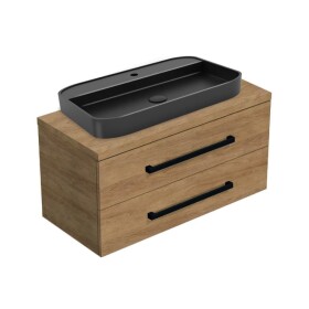 Kúpeľňová skrinka s umývadlom a krycou doskou SAT Cube Way 100x47,5x46 cm dub Hickory mat CUBE46C1003DHSAT40 CUBE46C1003DHSAT40