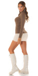 Sexy Musthave Basic Knit Pullover with Turtleneck brown Einheitsgroesse