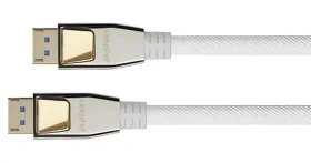 Python DisplayPort 2.0 kábel biela / Kábel DisplayPort / 0,5 m / 8K 60Hz / 54 Gbit/s / Nylon (DP20-PY005W)