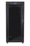 Lanberg 27U 19" čierny / Stojanový rozvádzač / 600x600 mm / Flat pack / Sklenené dvere / LCD (FF01-6627-12BL)