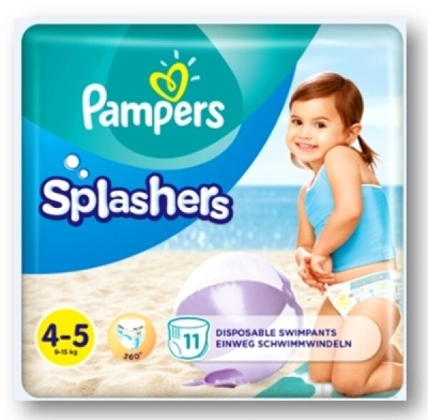 Pampers Splashers 11 ks / Plienkové plavky do vody / Veľkosť 4 (8-14 kg) (8001090698384)