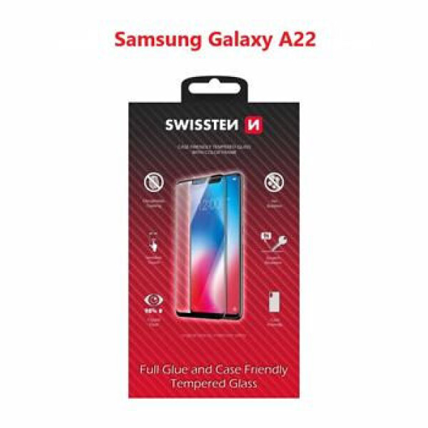 SWISSTEN FULL GLUE COLOR FRAME CASE FRIENDLY sklo pre SAMSUNG A225 GALAXY A22 čierna (54501796)