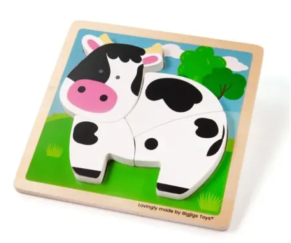 Bigjigs Toys Vkladacie puzzle Kravička