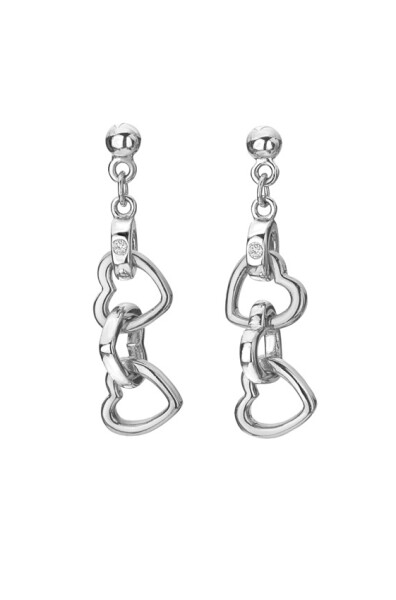 Hot Diamonds Pôvabné strieborné náušnice s diamantmi Trio DE702