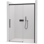 CERANO - Sprchové posuvné dvere Lantono L/P - 8 mm - Soft-Close - čierna matná, transparentné sklo - 160x195 CER-432058