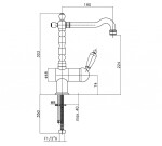 SAPHO SAPHO - KIRKÉ WHITE stojánkova drezová batéria, biela páčka, zlato KI14BZ