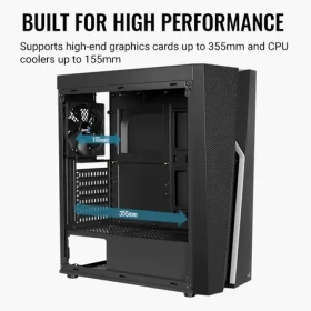 AeroCool Bolt čierna / PC skriňa / ATX / RGB LED / 1x USB 3.2 Gen1 / 2x USB 2.0 / Bez zdroja / priehľadná bočnica (Bolt-A-BK-v1)