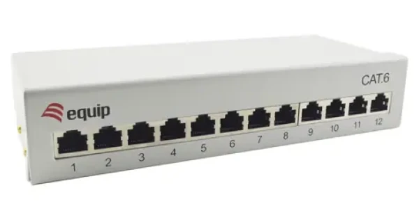 Equip / Patch panel / 12x RJ45 / Cat6 / stolný / 250MHz / biela (227363)