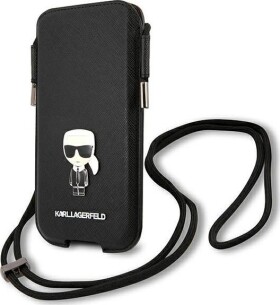 Karl Lagerfeld Karl Lagerfeld Torebka KLHCP12LOPHKMK 6,7" Čierny/black hardcase Saffiano Ikonik Kar `s