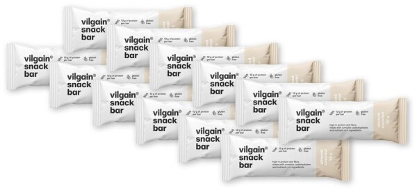 Vilgain Snack Bar – 12× mandle s kúskami kokosu 50 g