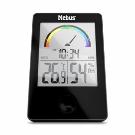 Mebus 40929 Thermo-Hygrometer čierna / Vnútorný teplomer / Vnútorný vlhkomer / 2 x AA (40929)