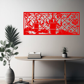 Veselá Stena Samolepka Vinná réva Farba: červená, Veľkosť: 60 x 23 cm