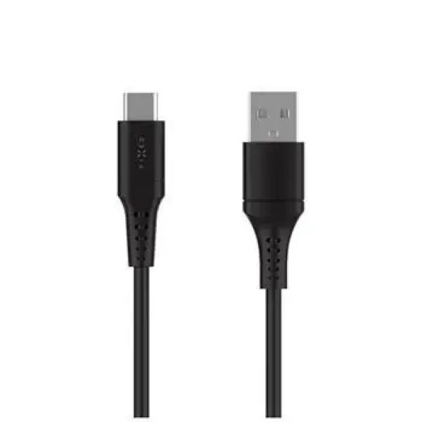 FIXED Krátky nabíjací a dátový Liquid silicone kábel s konektormi USB/USB-C a podporou PD 0.3m USB 2.0 60W čierny (FIXDLS-AC03-BK)