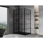 MEXEN/S - Mist-F sprchovací kút skladacie dvere ľavá 80 x 120, čierna kratka, čierna 8A6T-080-120-70-77-L