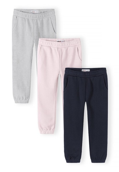Dievčenské tepláky s elastickým pásom a sťahovacou šnúrkou 3pack Minoti 30FLEECE155 - 122/128 | 7/8let