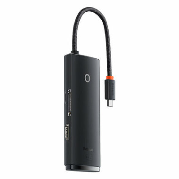 Baseus WKQX050001 Lite Series Hub Dokovacia stanica čierna / 2x USB 3.0 / 1x USB-C / 1x HDMI / SD/TF (WKQX050001)