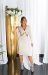 Sexy longsleeve knit dress with cut outs grey Einheitsgroesse