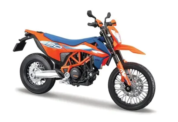 Maisto Motocykel so stojanom KTM 690 SMC R 2023 oranžovo-modrá