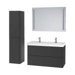 Mereo Siena, kúpeľňová skrinka s keramickým umývadlom 101 cm, čierna mat CN4422