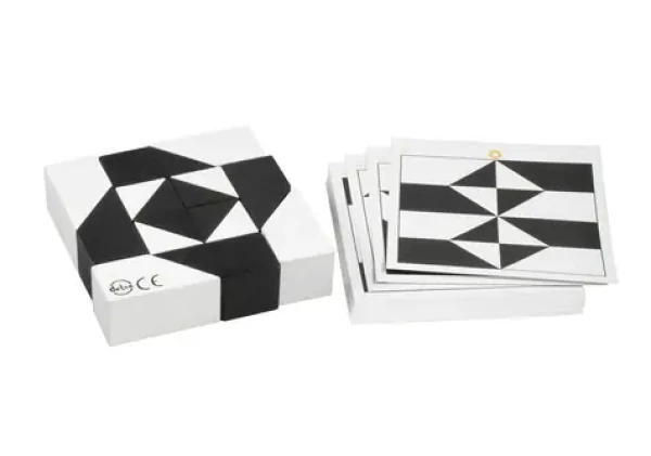 Detoa Hlavolam Tangram čiernobiely