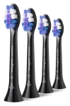 Philips Sonicare Sensitive HX6054/88 čierna / Náhradná hlavica / 4 ks / extra mäkké štetiny / Click-on (HX6054/88)