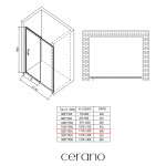 CERANO - Sprchové posuvné dvere Orlano L/P - 5 mm - čierna matná, transparentné sklo - 120x195 CER-8050BD75050