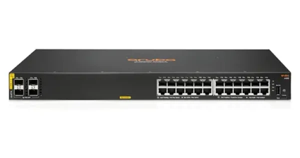 HPE Aruba 6100 24G CL4 4SFP+ / Switch / 24x Gigabit RJ45 / 4X SFP+ / PoE+ 370W (JL677A)