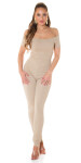 Sexy Koucla must-have jumpsuit Carmen neckline BEIGE M