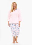 Cornette 389/455 Nancy 3/4 3XL-5XL dámske pyžamo Růžová 3xl