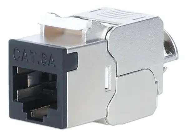 Intellinet Keystone modul Cat6a STP čierna / Keystone modul / RJ-45 / 10GBase-T / tienený / PoE (802.3bt) (791298)