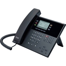 Auerswald COMfortel D-210 šnúrový telefón, VoIP handsfree, konektor na slúchadlá, optická signalizácia hovoru, PoE grafický displej čierna; 90278