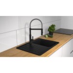 Eisl Eisl - Drezová stojánková batéria s výsuvnou spŕškou MIAMI čierna matná / chróm (79146) 79146