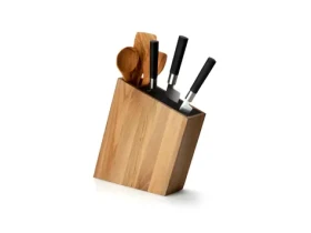 Continenta Blok na nože s flexi vložkou dub / Blok na nože / zošikmený / vyberateľná vložka / 31x8x24, 5 cm (C4151)