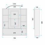 REA - Zrkadlová skrinka s LED osvetlením Luna 70x80cm REA-M0405