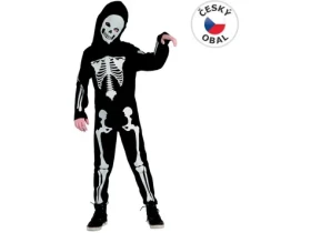 MaDe 95493 - Šaty na karneval - Kostra chlapec, 120-130 cm