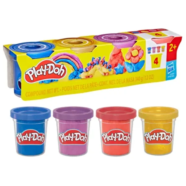 Hasbro Play-Doh 4ks téglikov metalickej farby