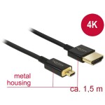 Delock HDMI kábel HDMI-A, HDMI Micro-D 84782 4K HDMI