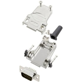 TRU COMPONENTS TCDTZF09HDP15K 7709536 sada D-SUB kolíkové lišty 180 ° Pólov: 15 spájkovaný 1 ks; 7709536